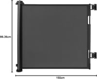Eyeleaf Teleszkópos Biztonsági Kapu Lépcsőhöz 0-150cm, Fekete 7