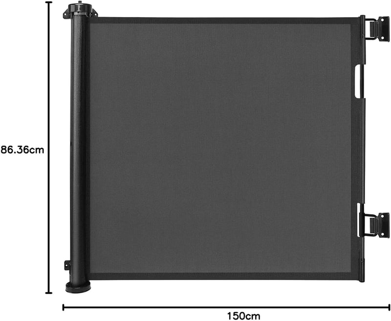 Eyeleaf Teleszkópos Biztonsági Kapu Lépcsőhöz 0-150cm, Fekete