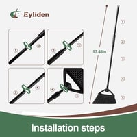Eyliden Kültéri Seprű 146 cm - Erős Sörtéjű Utcai Seprű Nehéz Tisztításhoz, 45° Szögű Kerti Seprű Beltérre és Kültérre, Teraszra, Garázsba,  7