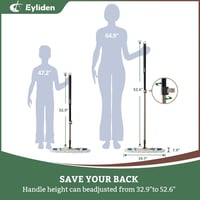 Eyliden mikrofibra mop s 2 zamjenske glave, podesivom drškom od 134 cm i rotirajućom pločom od 360° za podove, pločice i laminate 7