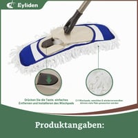 Eyliden mikrofibra mop s 2 zamjenske glave, podesivom drškom od 134 cm i rotirajućom pločom od 360° za podove, pločice i laminate 3
