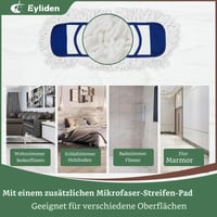 Eyliden mikrofibra mop s 2 zamjenske glave, podesivom drškom od 134 cm i rotirajućom pločom od 360° za podove, pločice i laminate 4