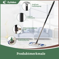 Eyliden mikrofibra mop s 2 zamjenske glave, podesivom drškom od 134 cm i rotirajućom pločom od 360° za podove, pločice i laminate 5