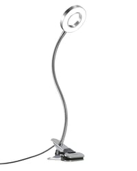 Eyocean EEE7 LED lampa na čítanie s klipom a husím krkom, 3 režimy / 10 úrovní jasu, 7 W – biela 1