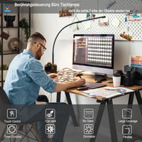 EYOCEAN LED Asztali Lámpa Csiptetős Szemmegóvó Dimmer Időzítő Fekete 2