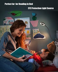 EYOCEAN LED Csiptetős Olvasólámpa Flexibilis Nyakkal, 3 Mód 10 Fokozat Fényerő 5