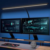 EYOCEAN LED Íróasztali Lámpa Gesztus- és Távirányítással - 24W 80cm Csíptethető Monitovilágítás, Állítható Fényerő, Szemkímélő Munkalámpa Ir 1