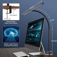 EYOCEAN LED Íróasztali Lámpa Gesztus- és Távirányítással - 24W 80cm Csíptethető Monitovilágítás, Állítható Fényerő, Szemkímélő Munkalámpa Ir 6