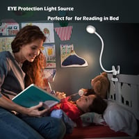 EYOCEAN LED Olvasólámpa Klippes Asztali Lámpa 3 Szín 9 Fényerő USB Kábellel 5