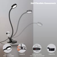 EYOCEAN LED Olvasólámpa Klippes Asztali Lámpa 3 Szín 9 Fényerő USB Kábellel 6