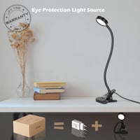 EYOCEAN LED Olvasólámpa Klippes Asztali Lámpa 3 Szín 9 Fényerő USB Kábellel 2