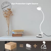 EYOCEAN LED Olvasólámpa Klippes Asztali Lámpa 3 Szín 9 Fényerő USB Kábellel 2