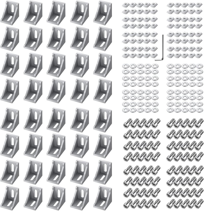 EYPINS alumínium szögösszekötő tartó 10 20 40X, 8-as horonymérettel, 40x40 és 40x80 alumínium profilhoz, rács