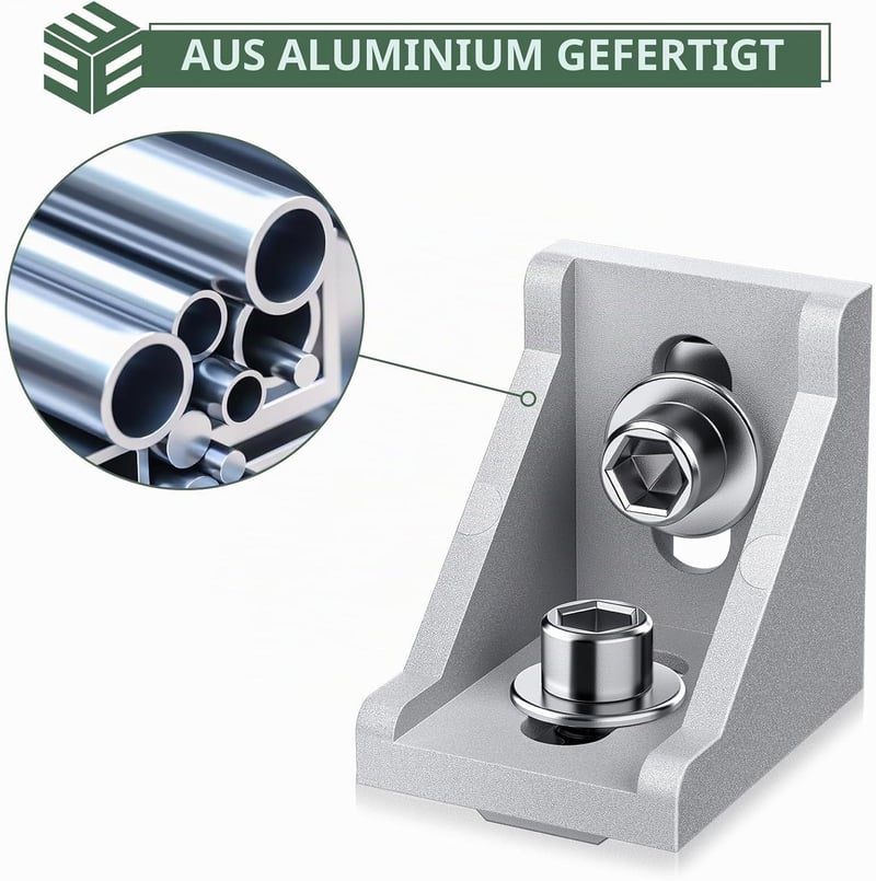 EYPINS alumínium szögösszekötő tartó 10 20 40X, 8-as horonymérettel, 40x40 és 40x80 alumínium profilhoz, rács