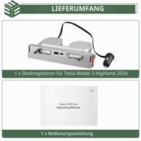 EYPINS Tesla Model 3 Highland 2024 USB Hub Töltő - 4 az 1-ben Többportos Töltő, Rejtett USB Hub Középkonzolhoz 80 cm-es Visszahúzható Kábellel 8