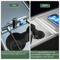 EYPINS Tesla Model 3 Highland 2024 USB Hub Töltő - 4 az 1-ben Többportos Töltő, Rejtett USB Hub Középkonzolhoz 80 cm-es Visszahúzható Kábellel 3