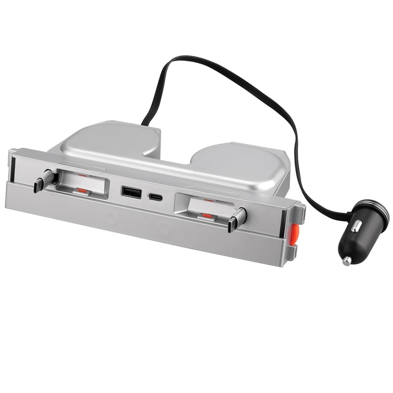 EYPINS Tesla Model 3 Highland 2024 USB Hub Töltő - 4 az 1-ben Többportos Töltő, Rejtett USB Hub Középkonzolhoz 80 cm-es Visszahúzható Kábellel