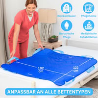 EYRA Prepravná podložka pre pacientov 122x102 cm s 8 úchytmi – Pomôcka na presun a polohovanie seniorov – Prateľná, opakovane použiteľná 3
