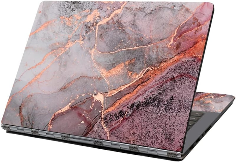 Autocolant din vinil cu model de marmură eyscar pentru laptop, compatibil cu ecrane de 13, 13.3, 14, 15, 15.4, 15.6 inchi, husă de protecție cu aspect de marmură 02 pentru notebook și PC