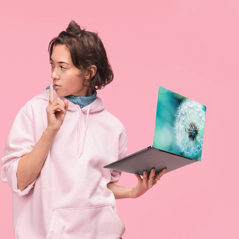 Autocolant eyscar pentru laptop, 13-15,6 inch - Folie protectoare din vinil cu model păpădii pentru computere
