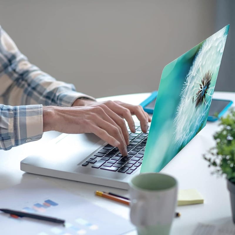 Autocolant eyscar pentru laptop, 13-15,6 inch - Folie protectoare din vinil cu model păpădii pentru computere