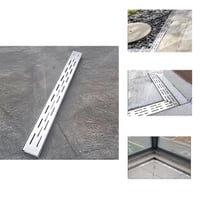 EZAYMSNY Rozsdamentes Acél Vízelvezető Rács 5 cm Széles Keskeny Lefolyócsatorna 304-es Acél Teraszhoz Kerthez Garázshoz Járdához 6