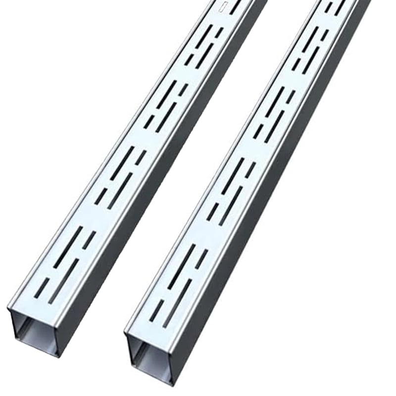 EZAYMSNY Rozsdamentes Acél Vízelvezető Rács 5 cm Széles Keskeny Lefolyócsatorna 304-es Acél Teraszhoz Kerthez Garázshoz Járdához