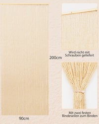 Ezcasch 90x200 cm fa gyöngy függöny 90 szál bézs rovarháló hálóhoz 5