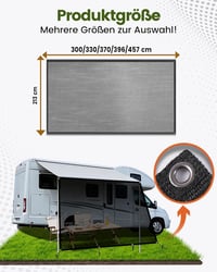 Ezcasch Előfal napellenző 85% árnyékolás kempingtrailer lakókocsikhoz 2,13x3,96m 3