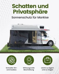 Ezcasch Előfal napellenző 85% árnyékolás kempingtrailer lakókocsikhoz 2,13x3,96m 5