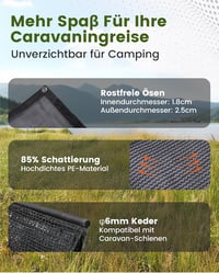 Ezcasch Napellenző Fal Lakókocsikhoz 2.13x3.3m Privátszféra Védelem 2