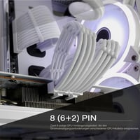 Súprava opletených predlžovacích káblov k zdroju EZDIY-FAB, 24PIN/8PIN/4+4PIN – 300 mm, biela 6