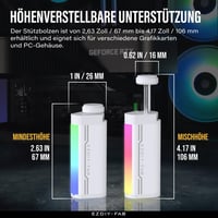 EZDIY-FAB GPU tartó állvány, ARGB LED, alumínium videokártya sag holder, állítható magasság 6