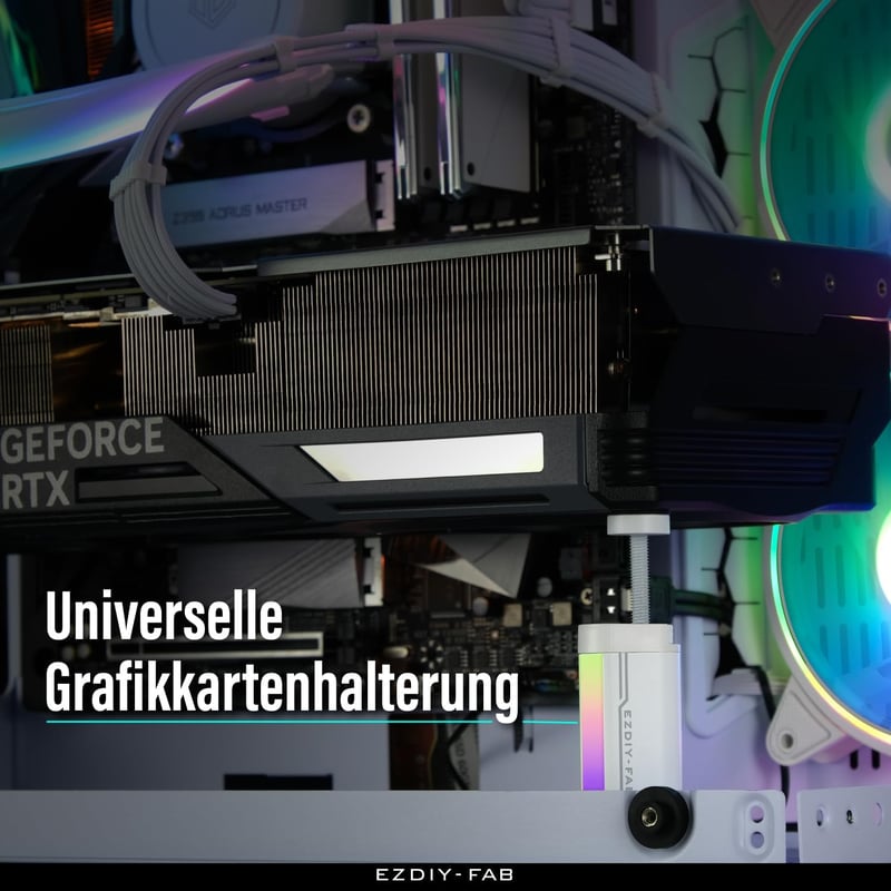 EZDIY-FAB GPU tartó állvány, ARGB LED, alumínium videokártya sag holder, állítható magasság