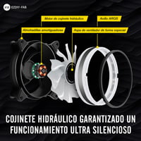 EZDIY-FAB Moonlight RGB 120 mm ventilátor s hubom X a diaľkovým ovládaním, Aura Sync, ARGB, chladenie PC skrine - 6 ks 5
