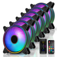 EZDIY-FAB Moonlight RGB 120 mm ventilátor s hubom X a diaľkovým ovládaním, Aura Sync, ARGB, chladenie PC skrine - 6 ks 1