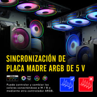 EZDIY-FAB Moonlight RGB 120 mm ventilátor s hubom X a diaľkovým ovládaním, Aura Sync, ARGB, chladenie PC skrine - 6 ks 2