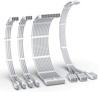EZDIY-FAB PCIe 5.0 12VHPWR sleeved kábelkészlet 16AWG tápkábel toldó 24 pin ATX EPS 4+4 és 12+4 3x8 pin RTX 4080 4070 Ti, fehér 1