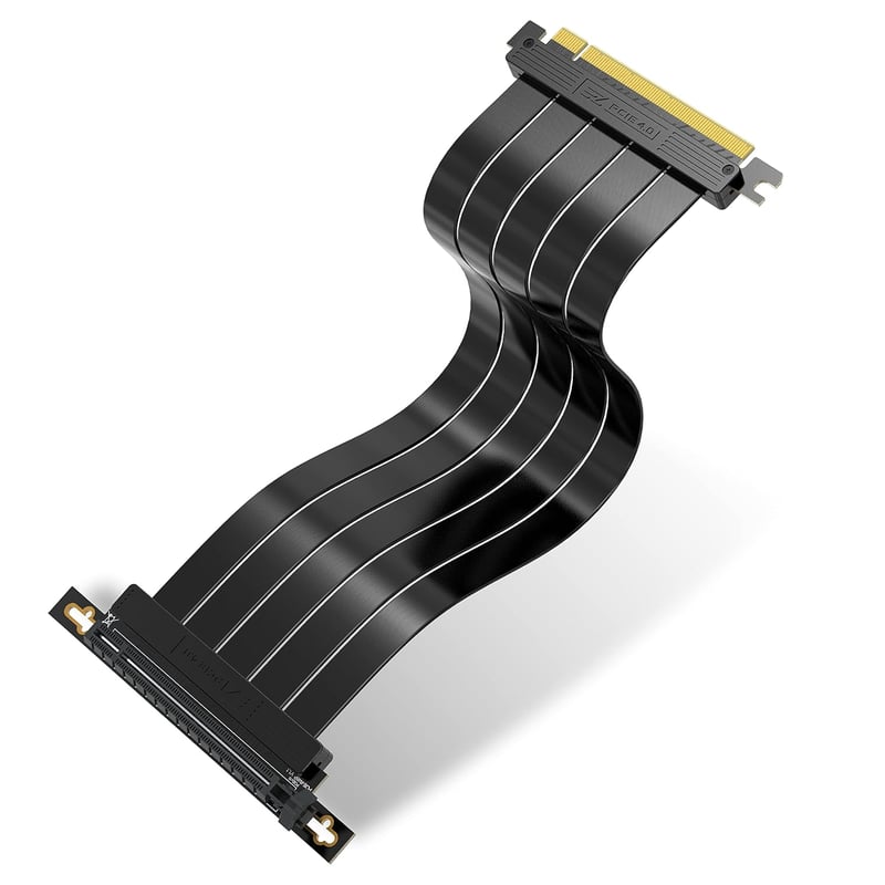 EZDIY-FAB PCIe Gen 4.0 Rendkívül Rugalmas Riser Kábel 30cm - Videokártya Bővítő 90° Csatlakozóval RTX3090/3080/RX6900XT Kompatibilis