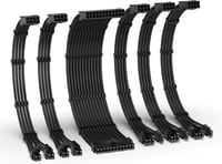 EZDIY-FAB PSU kábel hosszabbító szett 16AWG, 24pin/EPS/PCI-E, 300mm fekete 1