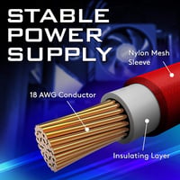 EZDIY-FAB PSU kábel hosszabbító szett 24PIN/8PIN fekete nylon mesh 300mm 7