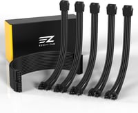 EZDIY-FAB PSU kábel hosszabbító szett 24PIN/8PIN fekete nylon mesh 300mm 1