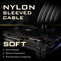 EZDIY-FAB PSU kábel hosszabbító szett 24PIN/8PIN fekete nylon mesh 300mm 6