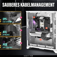 EZDIY-FAB PSU Kábelbővítő Szett 16AWG, 24Pin/EPS/PCI-E Hosszabbító 300mm Fésűvel 6