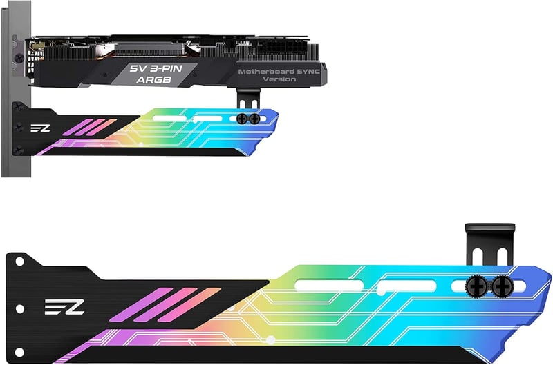 EZDIY-FAB RGB Videokártya Tartó 5V 3 Pin LED Szinkronizálható GPU Holder