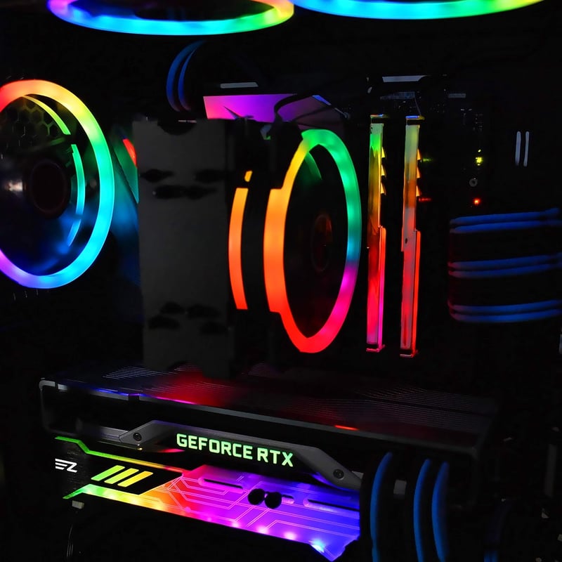 EZDIY-FAB RGB Videokártya Tartó 5V 3 Pin LED Szinkronizálható GPU Holder