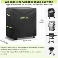 Ezilif 420D Oxford vízálló grilltakaró - 90x70x110 cm 2