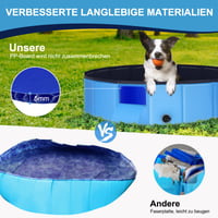 Bazén pre psov Ezilif pre veľké aj malé psy, skladací protišmykový bazén pre psov 160x30 cm, hrubé PVC, odolný voči oderu 3