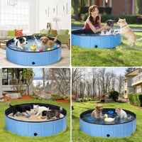 Bazén pre psov Ezilif pre veľké aj malé psy, skladací protišmykový bazén pre psov 160x30 cm, hrubé PVC, odolný voči oderu 8