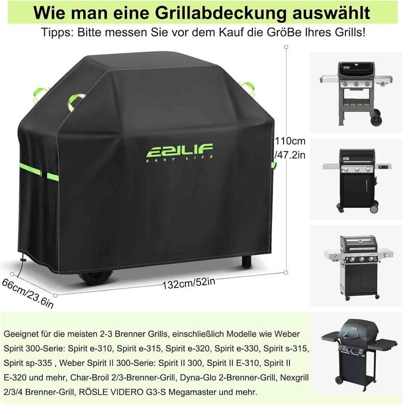 Ezilif Weber Genesis II Grillhuzat 147cm Vízálló Nehéz PU Védőhuzat